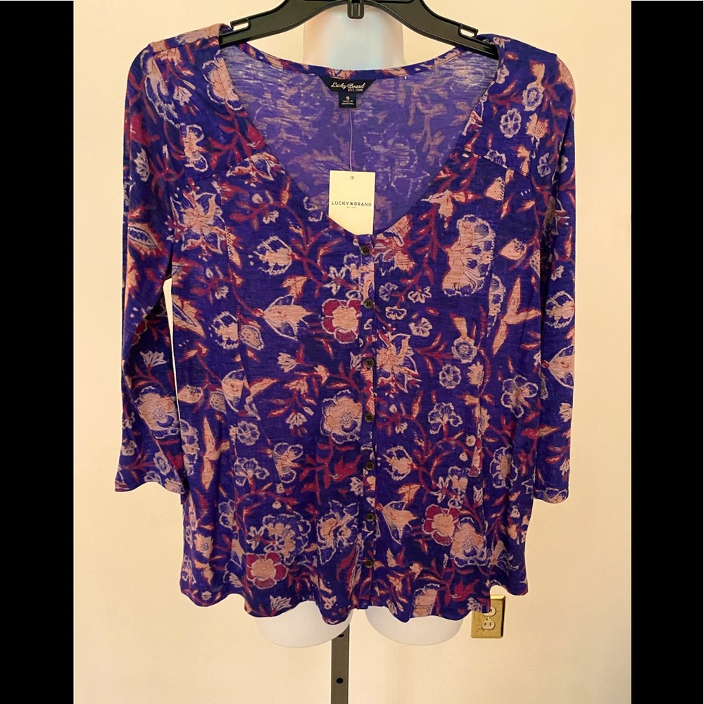 NWT, Lucky Brand Flowered Top